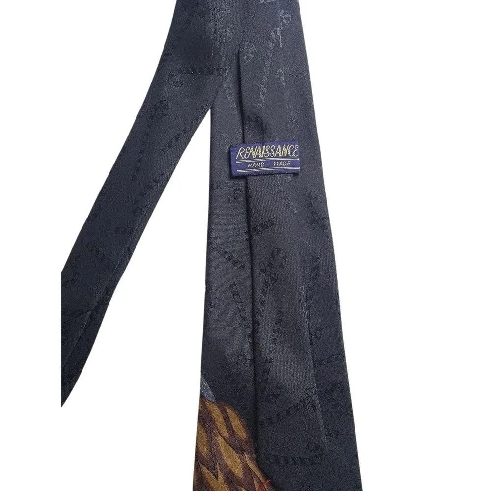 Bold Eagle Christmas Candy Cane Tie Mens Renaissance Handmade Holiday Patriotic
